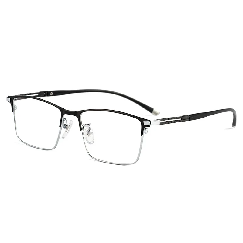 

Pure Titanium Glasses Frame with Recipe Men Business Style Fashion Male High Quality Eyeglasses Prescription Man Style T8612T