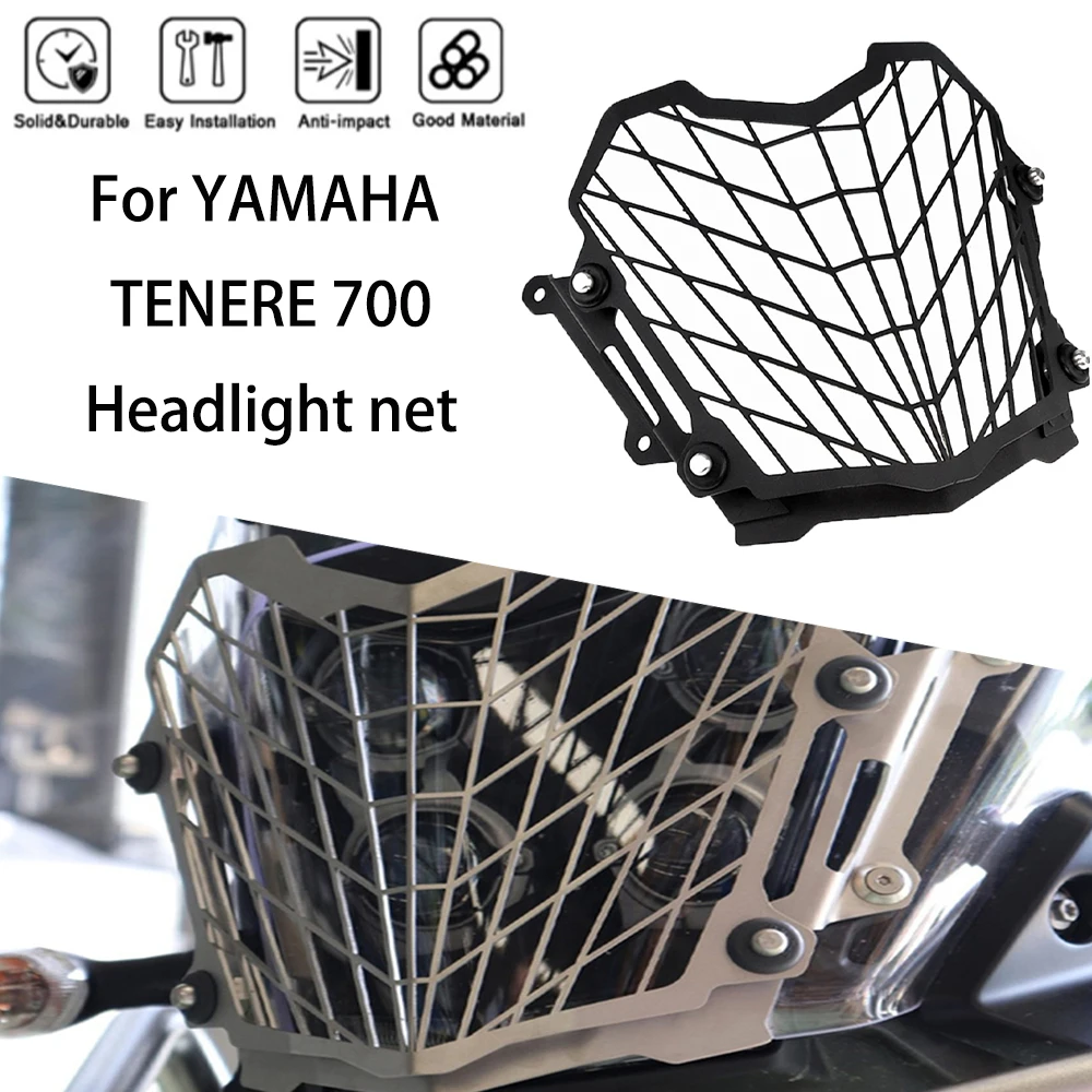 

MTKRACING For YAMAHA TENERE 700 2020-2024 Headlight protector protective cover headlight mesh grille cover