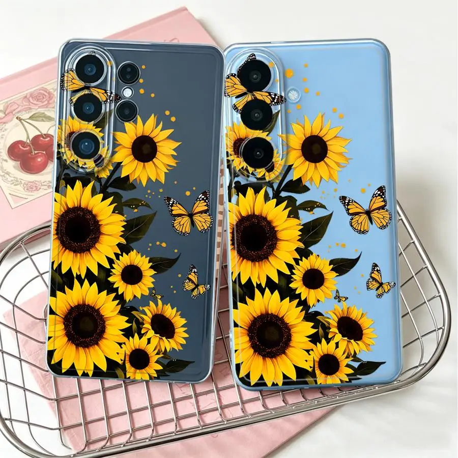 Phone Cover Case for Samsung Galaxy S26 Ultra S23 Ultra S24 S20 Plus S23Ultra Note 20 Ultra 10 S22 FE S21 S25 Edge Sunflower