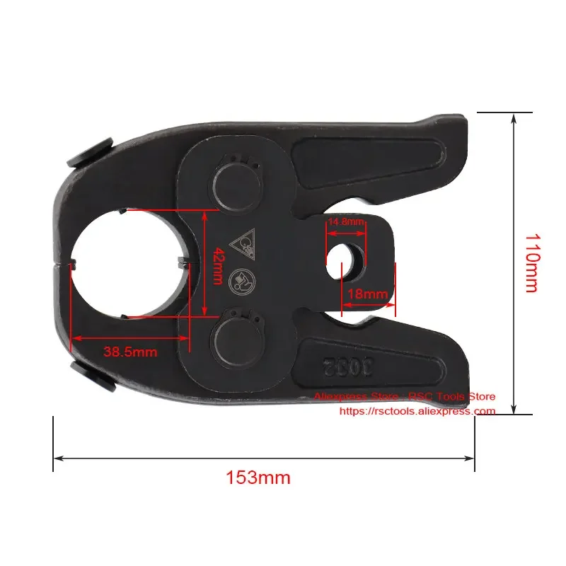 Rahang Universal untuk Pipa Pex Pipa Baja Tahan Karat Alat Crimping Penekan dengan Kepala Penjepit Pipa Tipe U, TH, V, M