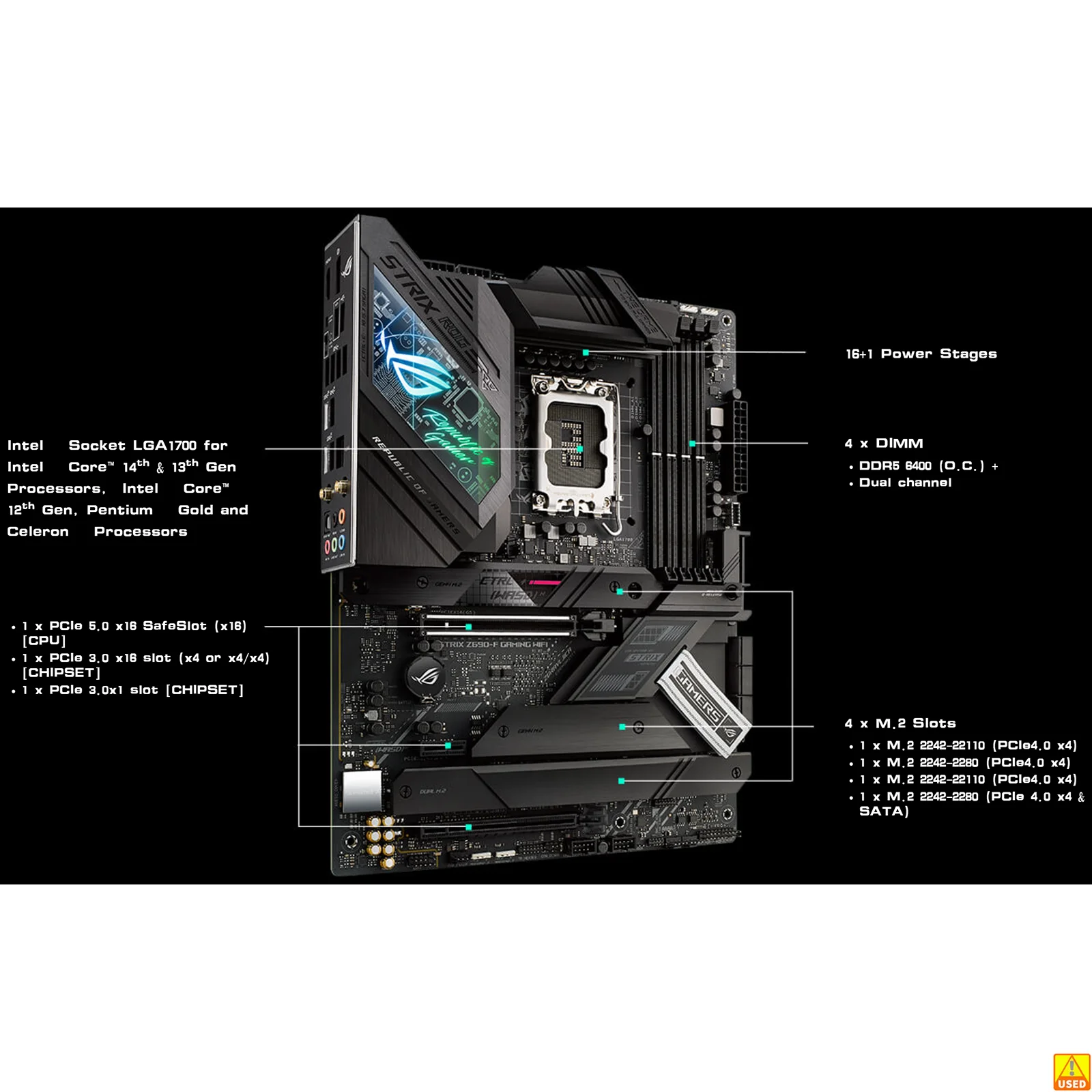 ASUS ROG STRIX Z690-F GAMING WIFI マザーボードソケット LGA1700 CPU 