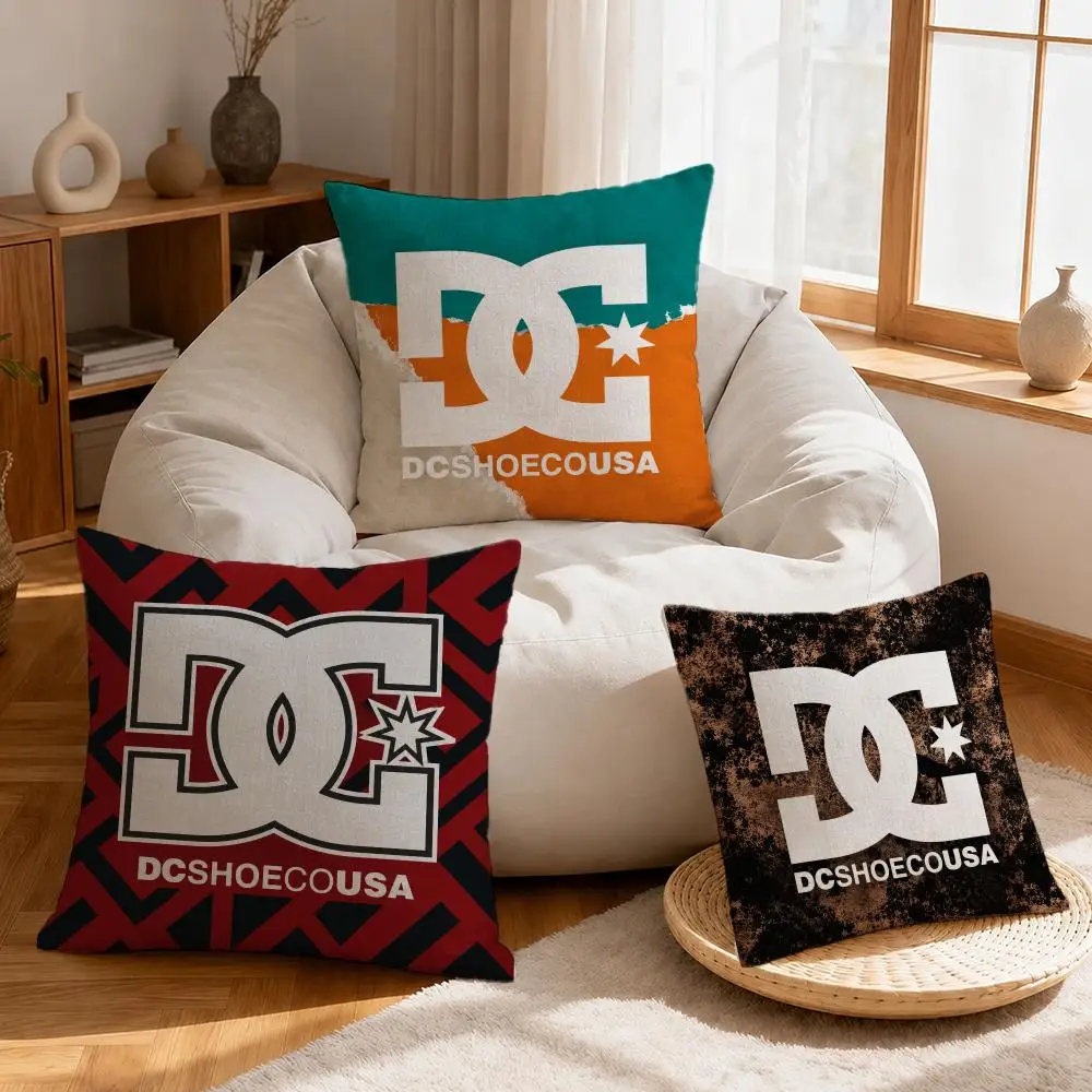 Brand DC Shoes Cushion Cover Linen Anti-Mite Antibacterial Cushion Cover Invisible Zipper Sofa Decor