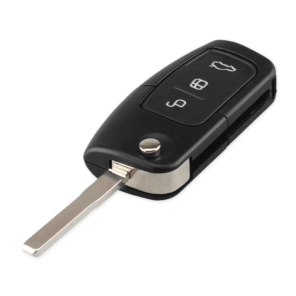 KEYYOU-Flip Folding Car Key Shell, 3 botões, lâmina sem cortes, caso remoto, tampa Fob para Ford Focus, Fiesta, C-Max, S-Max, Ka, Mondeo, Galaxy