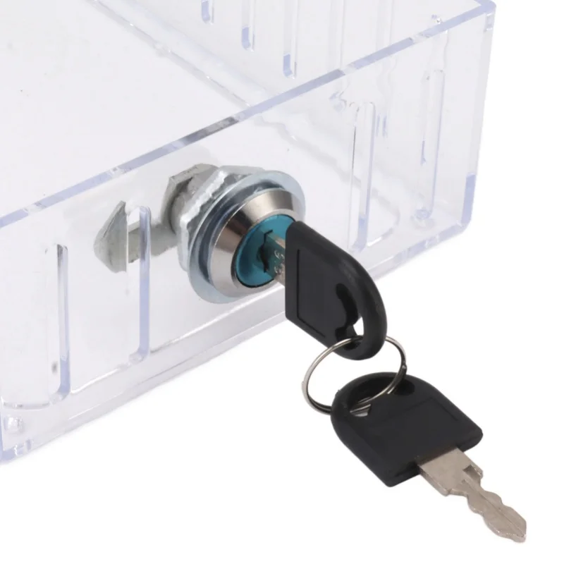 صندوق قفل ترموستات كبير عالمي لقفل المنزل، غطاء شفاف مع مفتاح للترموستات على الحائط #4