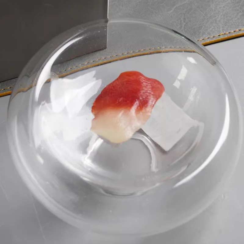 Double Layer Bubble Glass Ware, Dessert Plates, High-end Restaurant Cold Dishes, Japanese Cuisine Sashimi Plates, Art Tableware