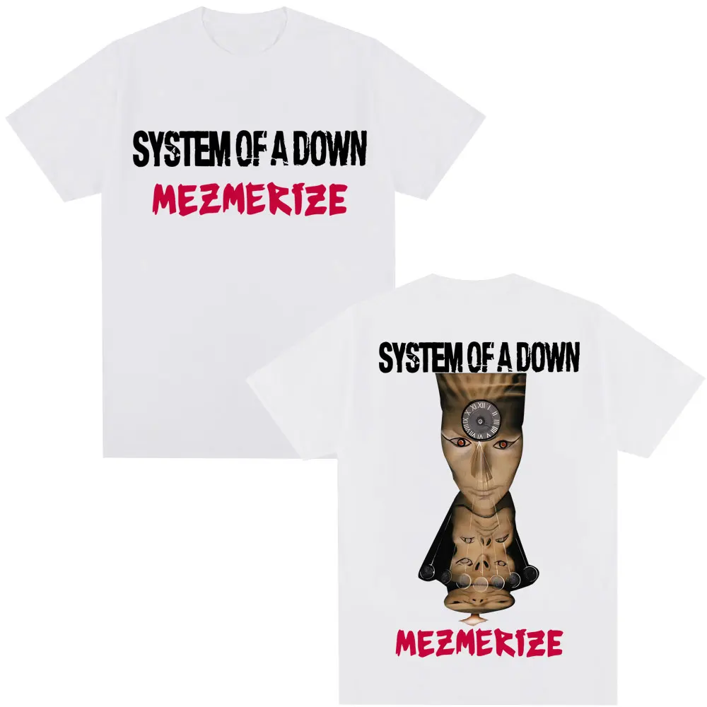 Rock Band System of A Down Mezmerize Music Album Tshirt Men Women Gothic Vintage T Shirt Oversized Cotton Popular T-shirt Male