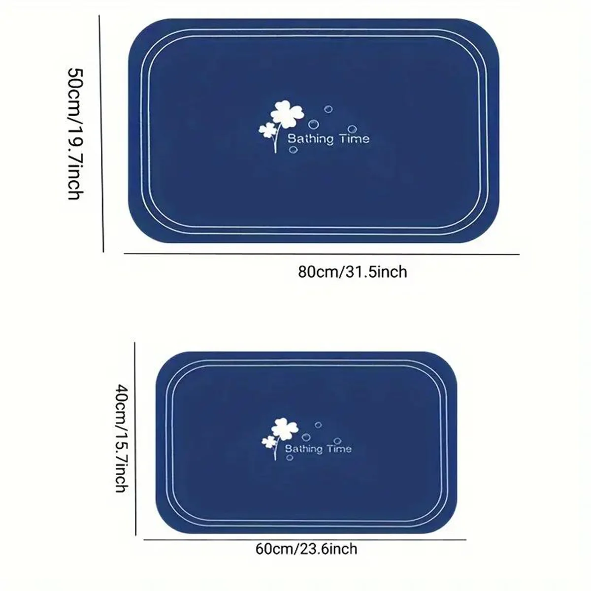 Square Non-Slip Bathroom Mat – Printed Diatomaceous Earth Mat (Suitable for Bathrooms, Toilets and Entryways)
