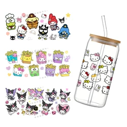 Sanrio Hello Kitty with Friends For Libbey 16oz Can Glass 3D Waterproof UV DTF Coffee Can Wrap Libbey Glass Wrap