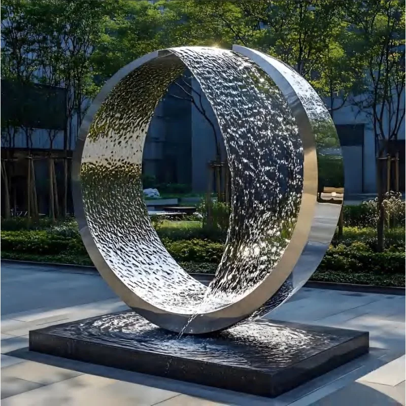 Customize.Customized Modern Outdoor Landscape Decoration Stainless Steel Abstract Statue Metal Sculpture Art Theme Parks