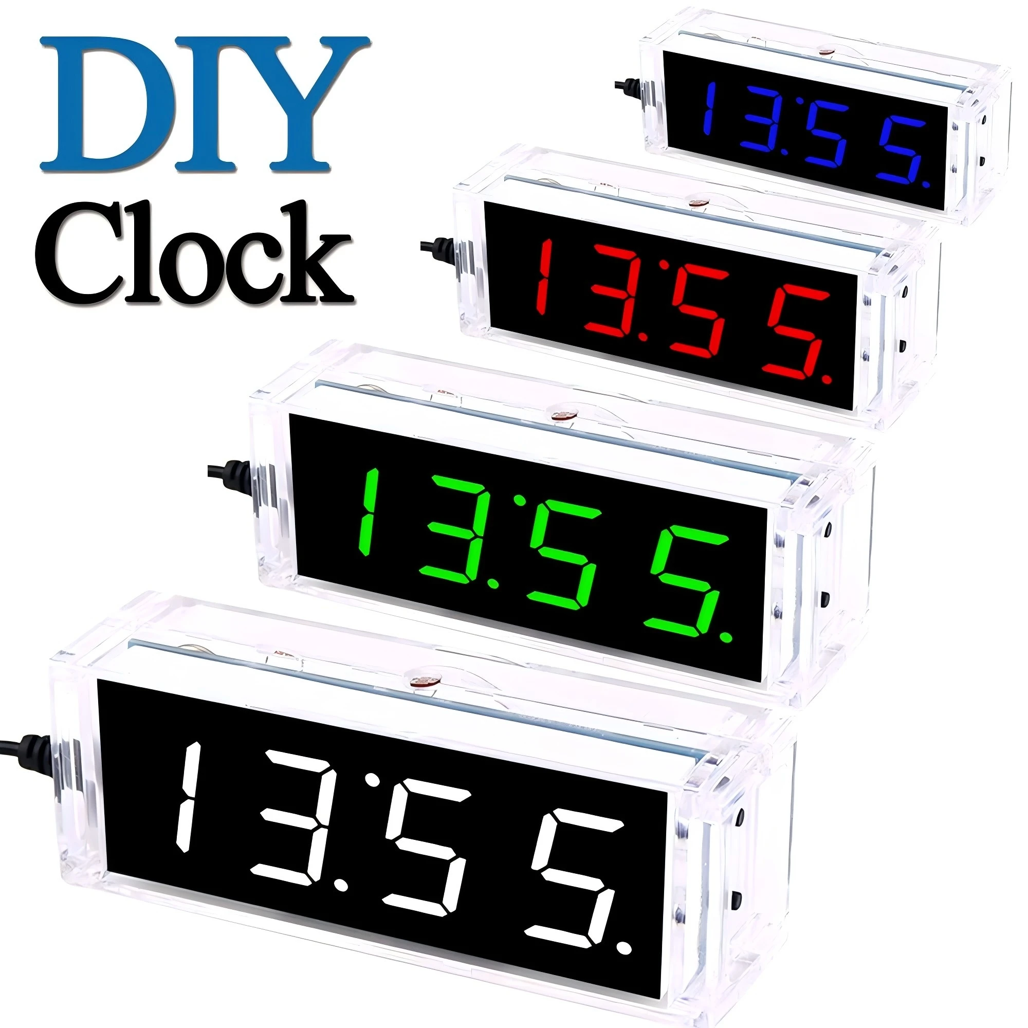 DIY Digital Clock Kit Display Date Week Temperature Alarm DS1302 Soldering Project Learning Practice Solder Diy Electronic Kit