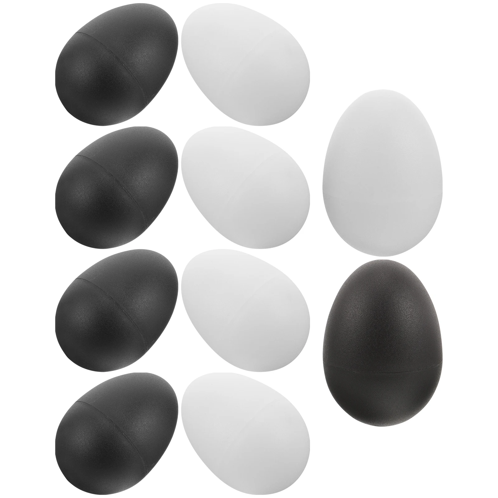 

10pcs Sand Eggs Plastic Textured Surface Kids Music Education Percussion Instruments Toy Black White Each