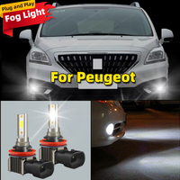 2Pcs LED Car Front Fog Light Lamps 6000K Bulb For Peugeot 3008 301 308 207 307 CC SW 308 4007 4008 407 408 5008 508 Accessory