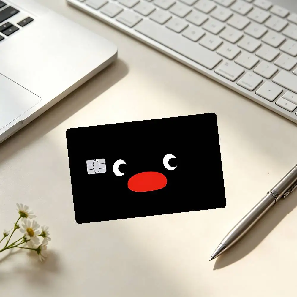 Cartoon P-Pingu Card Stickers Credit Card DIY Card Protector Stickers Waterproof Film Skin Cover