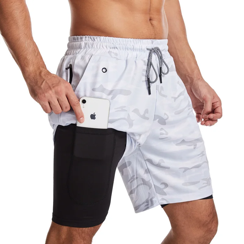 

Men 2-in-1 Shorts Summer Quick Dry Casual Sports Fitness Running Workout Beach Shorts 2026 New Men Double Layer Shorts