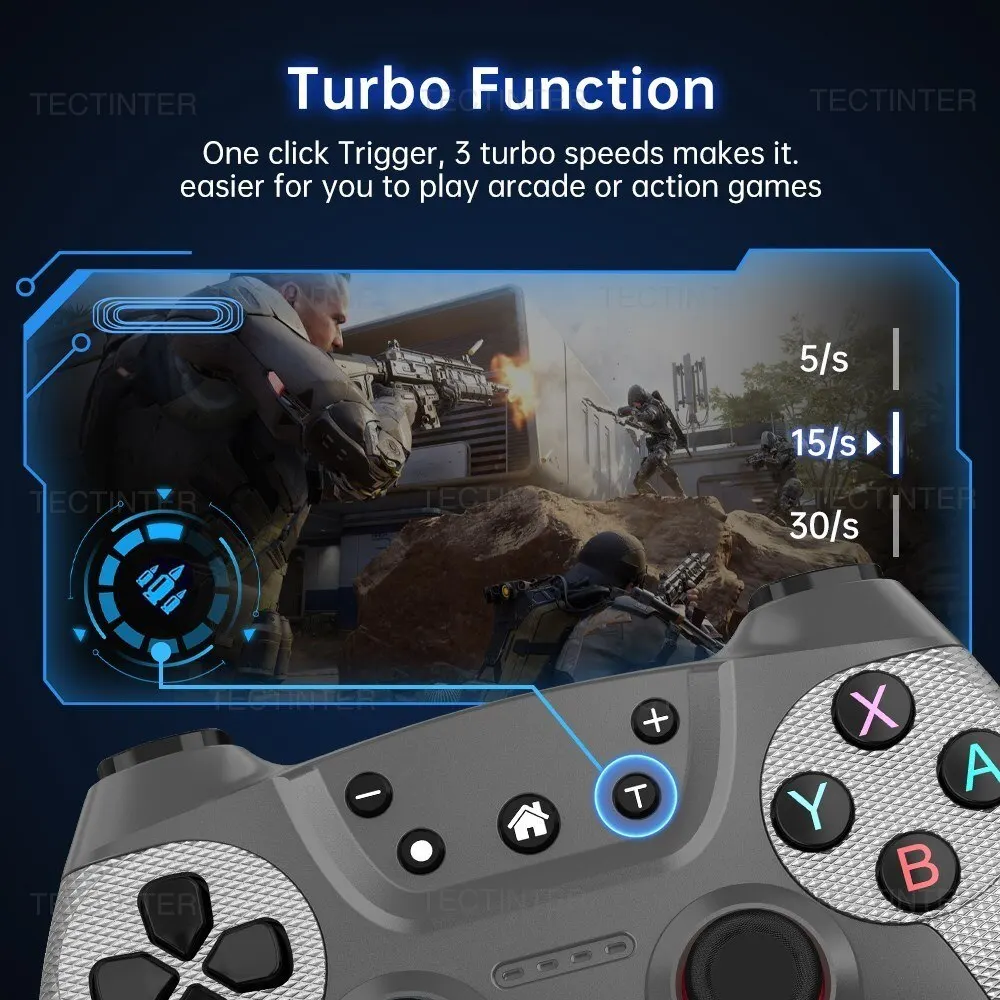 دعم TECTINTER بلوتوث متوافق مع مفتاح nentindenta/مفتاح Oled أندرويد Gamepad USB PC