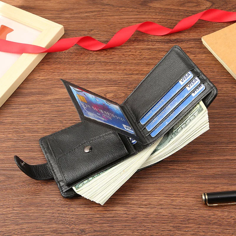 Men Wallet PU Leather Zipper Purse Man Slim Short Section Card Horders Quality Male Short Multi-card Wallet Coin Pocket Purse