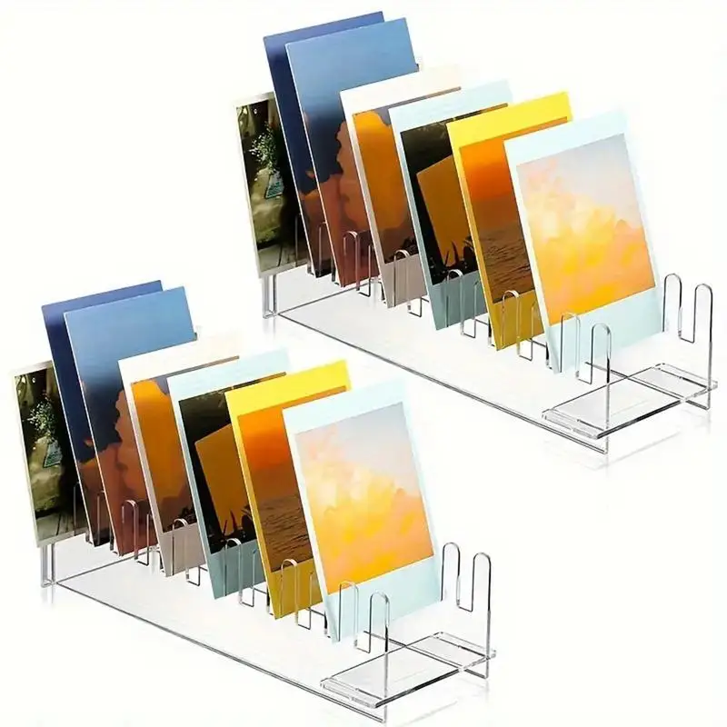 Greeting Card Display 12 Tier Acrylic Card Rack Display Stand Clear Greeting Card Organizer Postcard Holder Portable Bookmark &