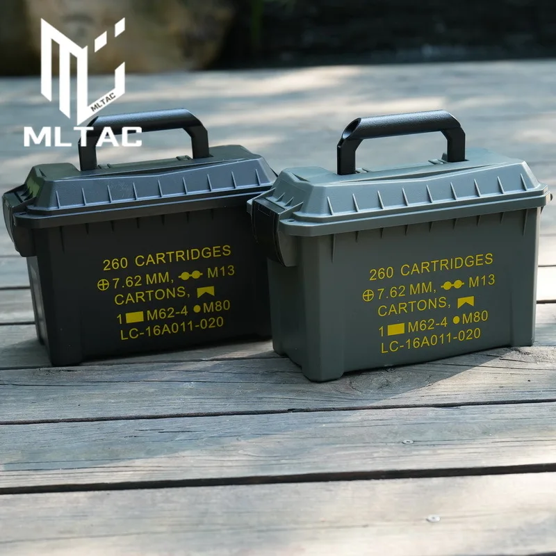 Outdoors Tactical Rifle Ammo Box Plastics Waterproof high Strength Toolbox Airsoft 5.56 Or 7.62 Ammunition Storage Box