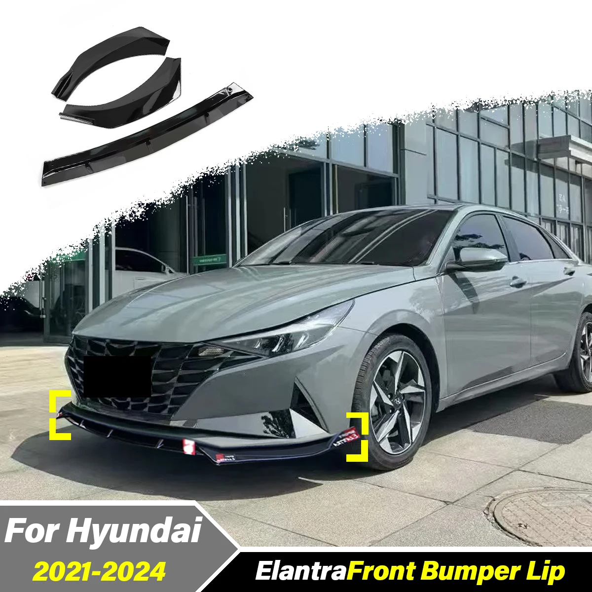 

For Hyundai Elantra 2021 2022 2023 2024 Automobile Front Bumper Spoiler Body Front Fender Splitter Decoration Accessories