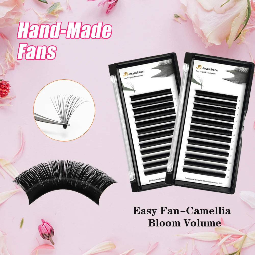 New Arrival Easy Fans Volume Lashes Super Soft Blomming Lashes Easy Fan Eyelash Extensions 1S Rapid Bloom Russian  Fans