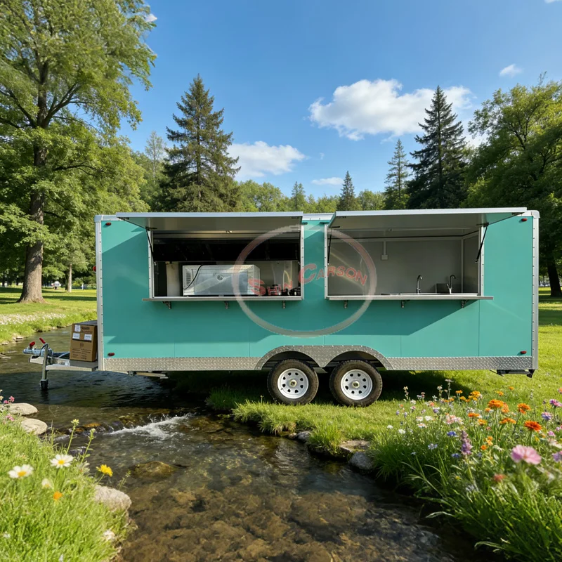 Customized internet-famous food truck, multi-functional mobile RV, commercial coffee and milk tea truck