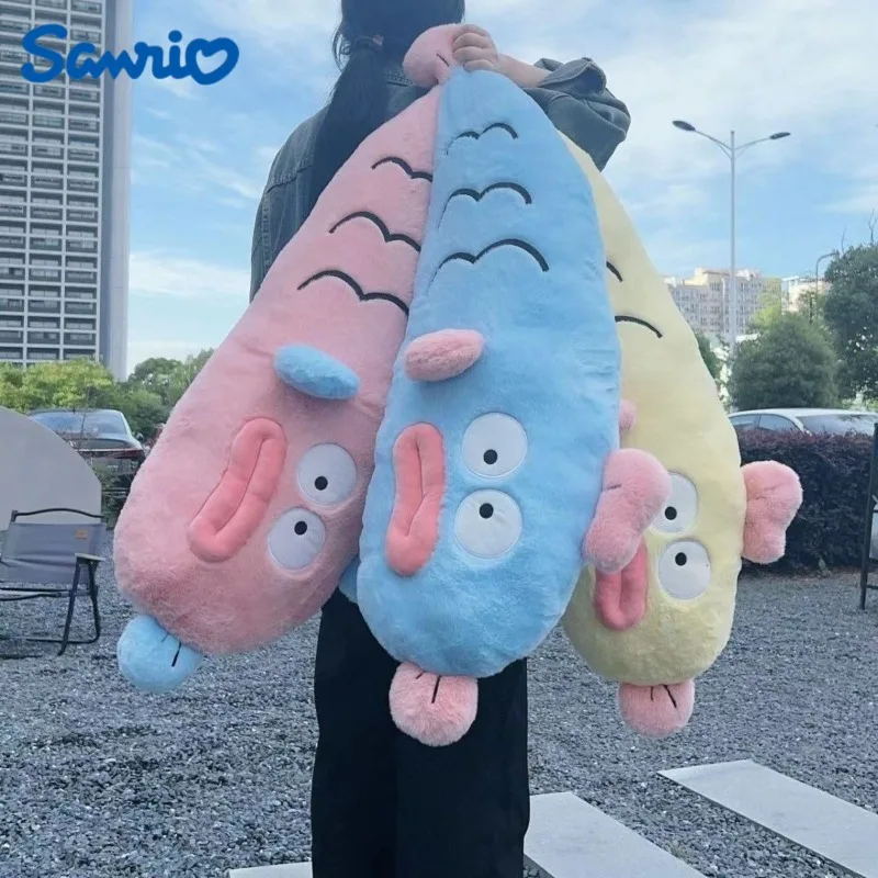 

70/90CM Big Size Hangyodon Sanrio Cartoon Anime Plush Stuffed Doll Kawaii Plushies Room Peluche Pillow Children's Holiday Gift