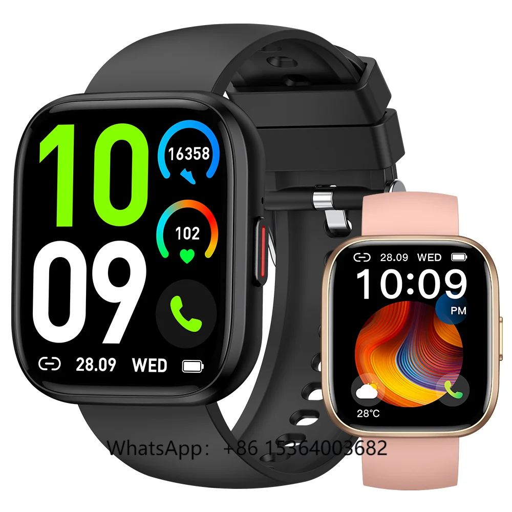 

TJXL-Dafit P114 Trading Company APP Smart Watch TFT Square Heart Rate Tracker Remote Control Answer Call IP67 AI Voice Assistant