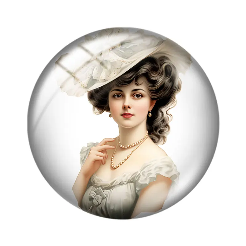 ريترو ستايل فيكتوريا نوبل 12/18/20/25 مللي متر الزجاج كابوشون سوار قلادة خواتم للمجوهرات التجريبي أقراط الظهر صنع النتائج