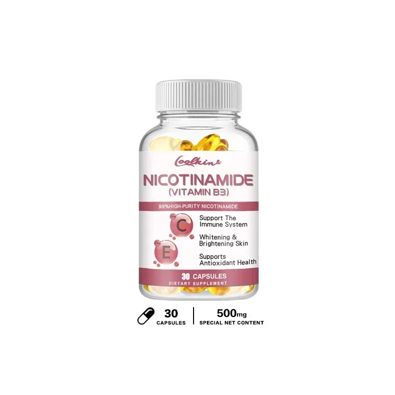 Niacinamide Whitening Capsules - Contains Vitamin B3 To Support Healthy Skin and Immune System, Reduce Wrinkles, Gluten-free