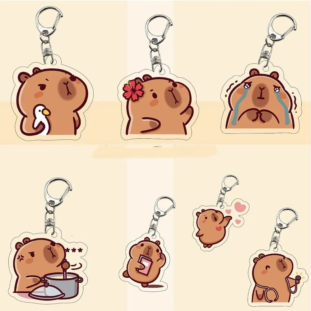 Acrylic Capybara Acrylic Keychain Hanging Accessory Capybara Cute Kapibara Pendant Funny Puppy Capibara Bag Hanging Kids