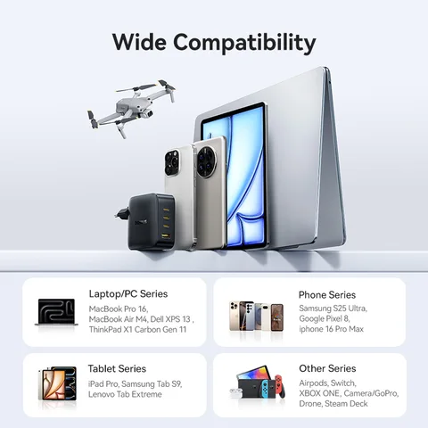 Зарядное устройство Baseus 140W PD, USB-C, быстрое зарядное устройство для MacBook, планшетов, телефонов, для iPhone 17, 16, 15