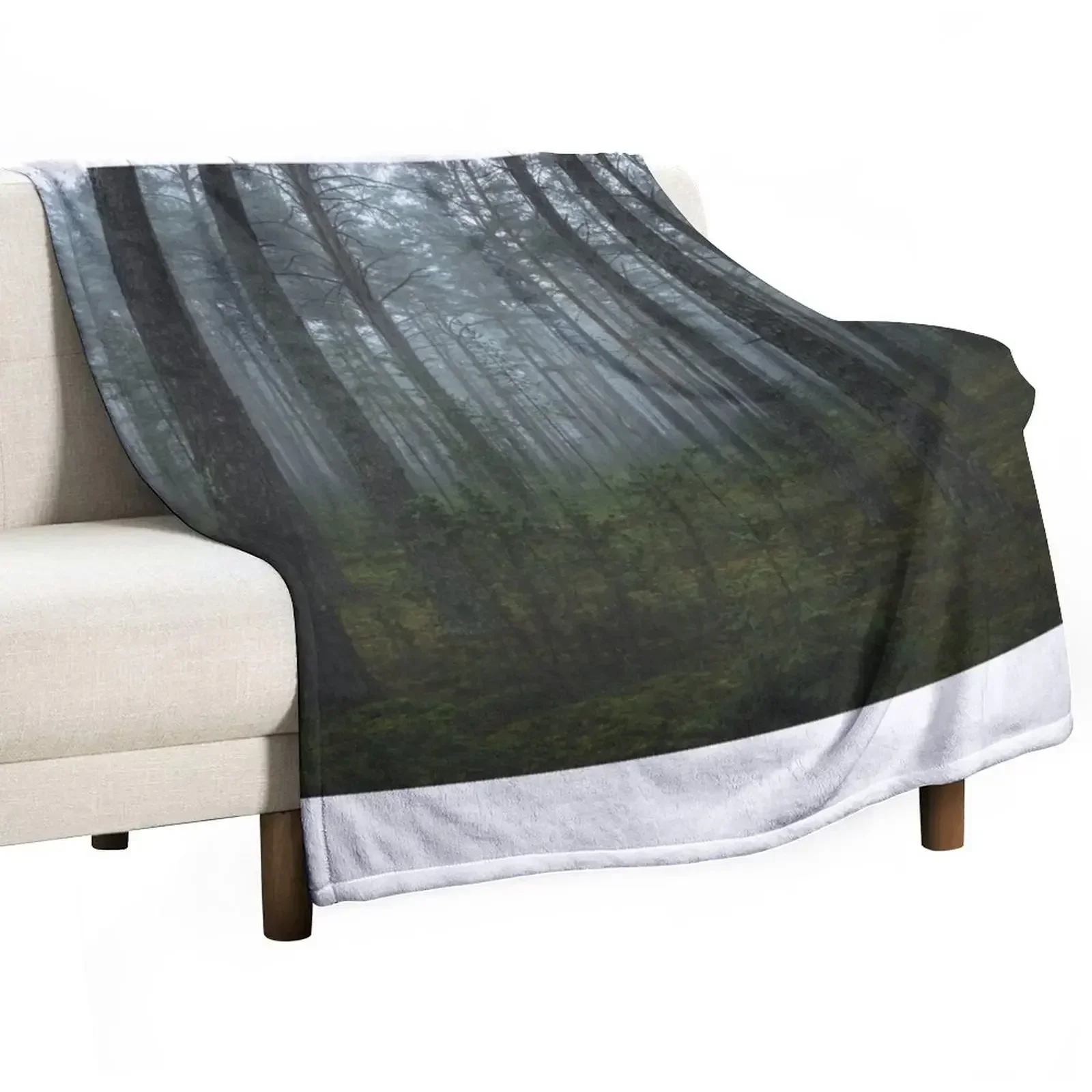 Misty forest Throw Blanket Winter beds Summer Single Blankets