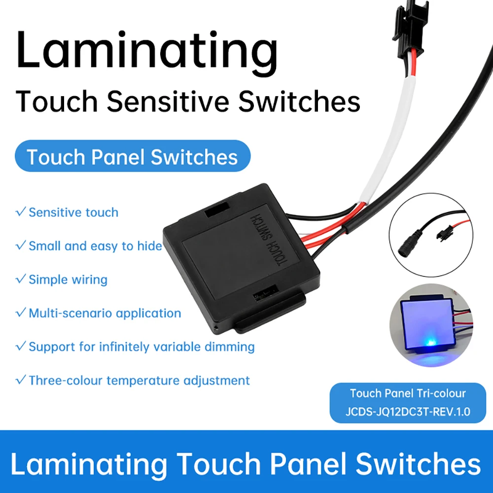 DC 5-12V 3A 36W Intelligent Touch Switch LED Light Dual Color Temperature Adjustment Compact Touchpad Switch