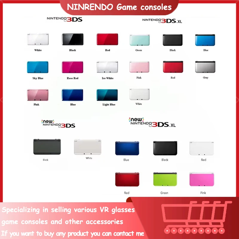 100% Original Refuebished new 3dsxl 3DS 3DSXL 3DSLL handheld game console free games zalda super smash bros pokemon nitendo 3ds