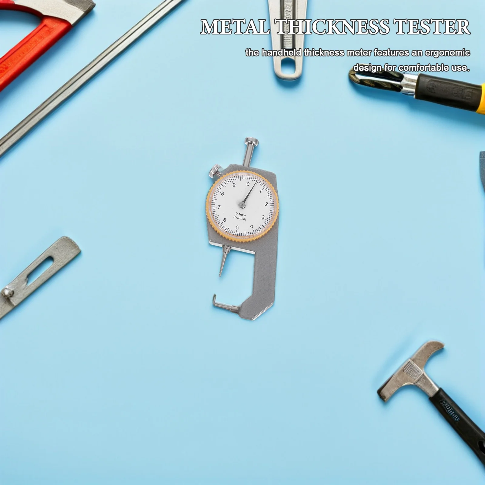 

Precision Thickness Gauge 0-10mm Handheld Metal Thickness Meter for Steel Pipes Plates Film Construction Welding DIY Measurement