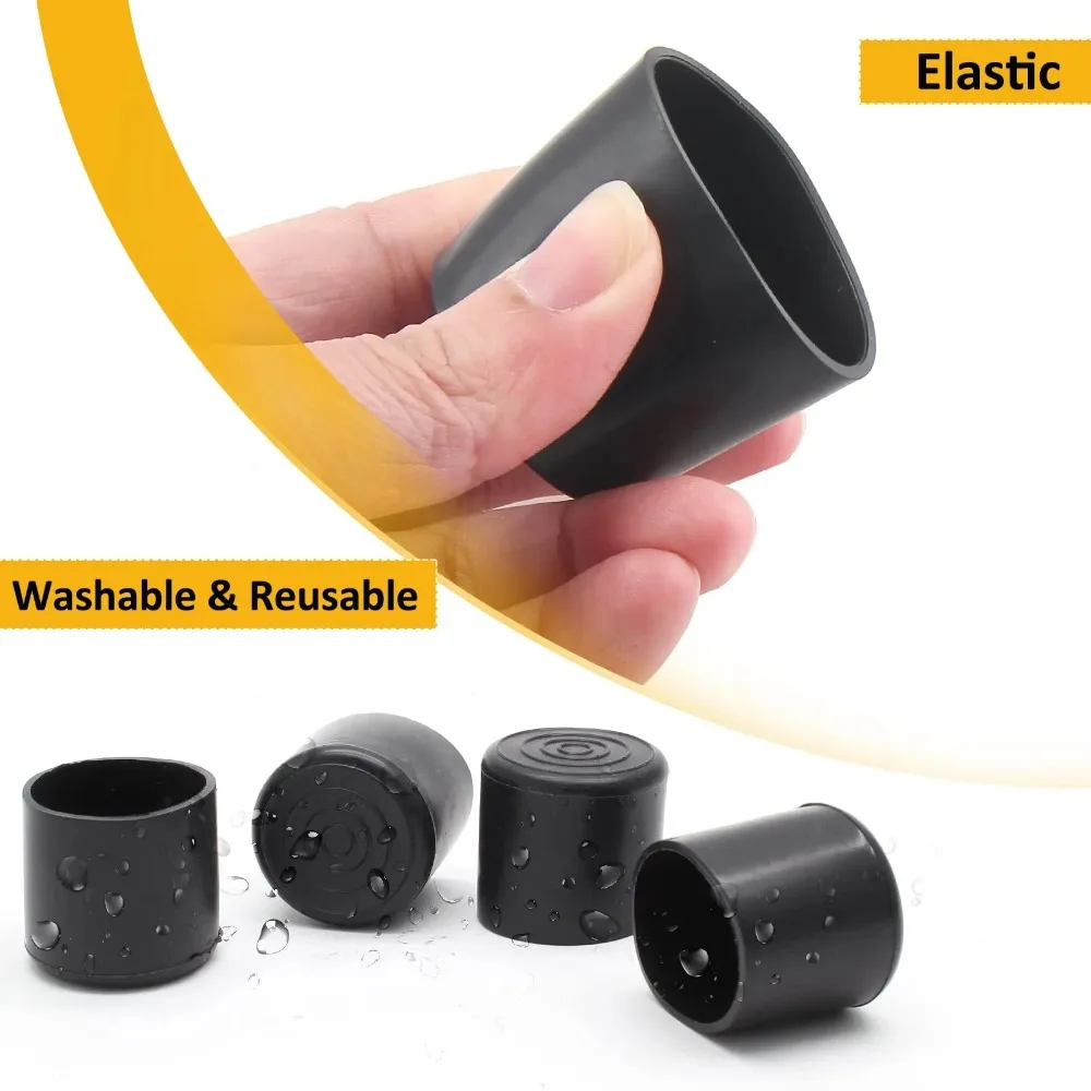 10/12/14/16/22/25mm for Furniture Set Round Rubber Chair Leg Cushion Furniture Leg Table End Plug PVC Silent Non-slip Floor Leg