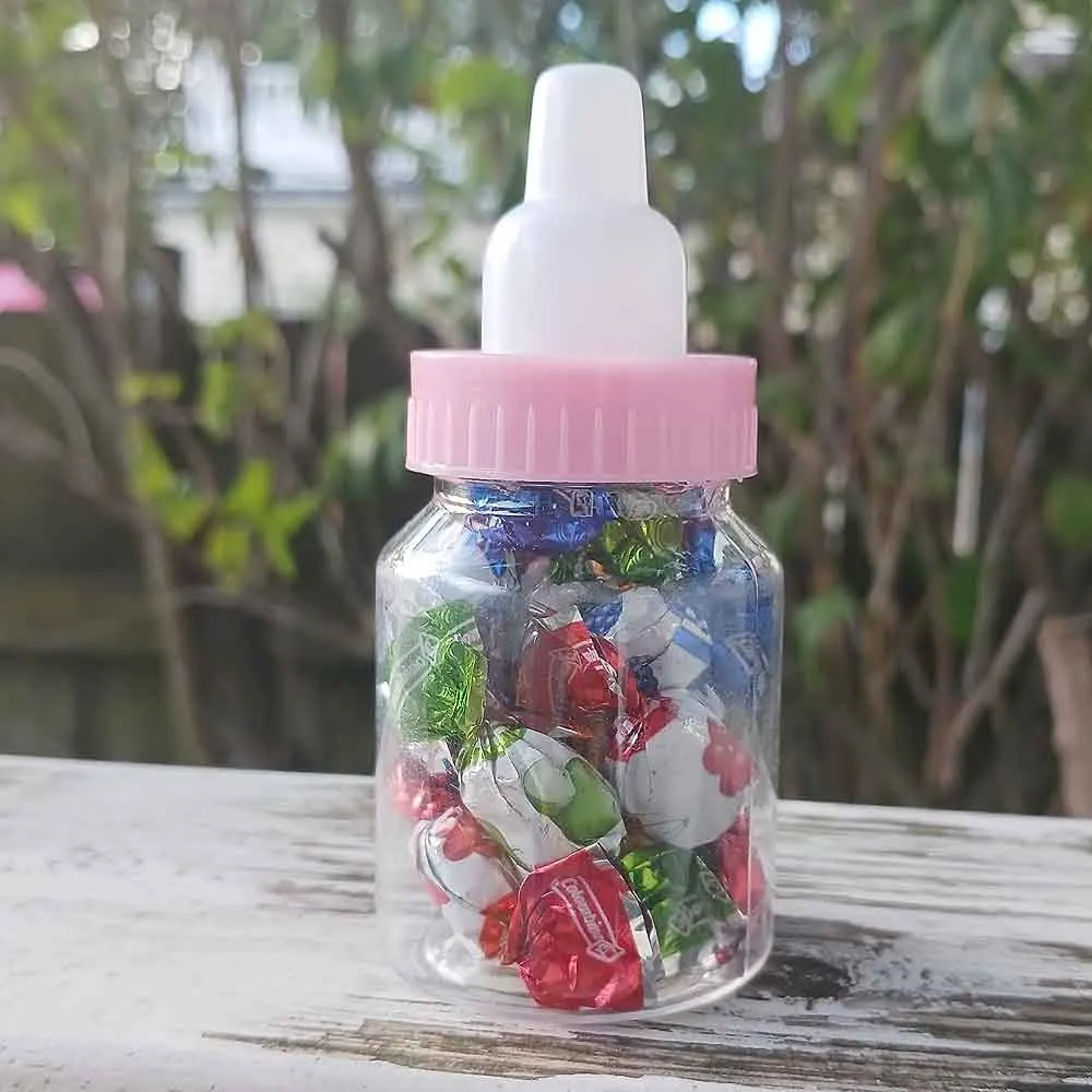 12pcs Blue Pink Baby Bottle Candy Box Baby Shower Boy Girl Birthday Party Candy Chocolate Packaging Box Gender Reveal Gift Box