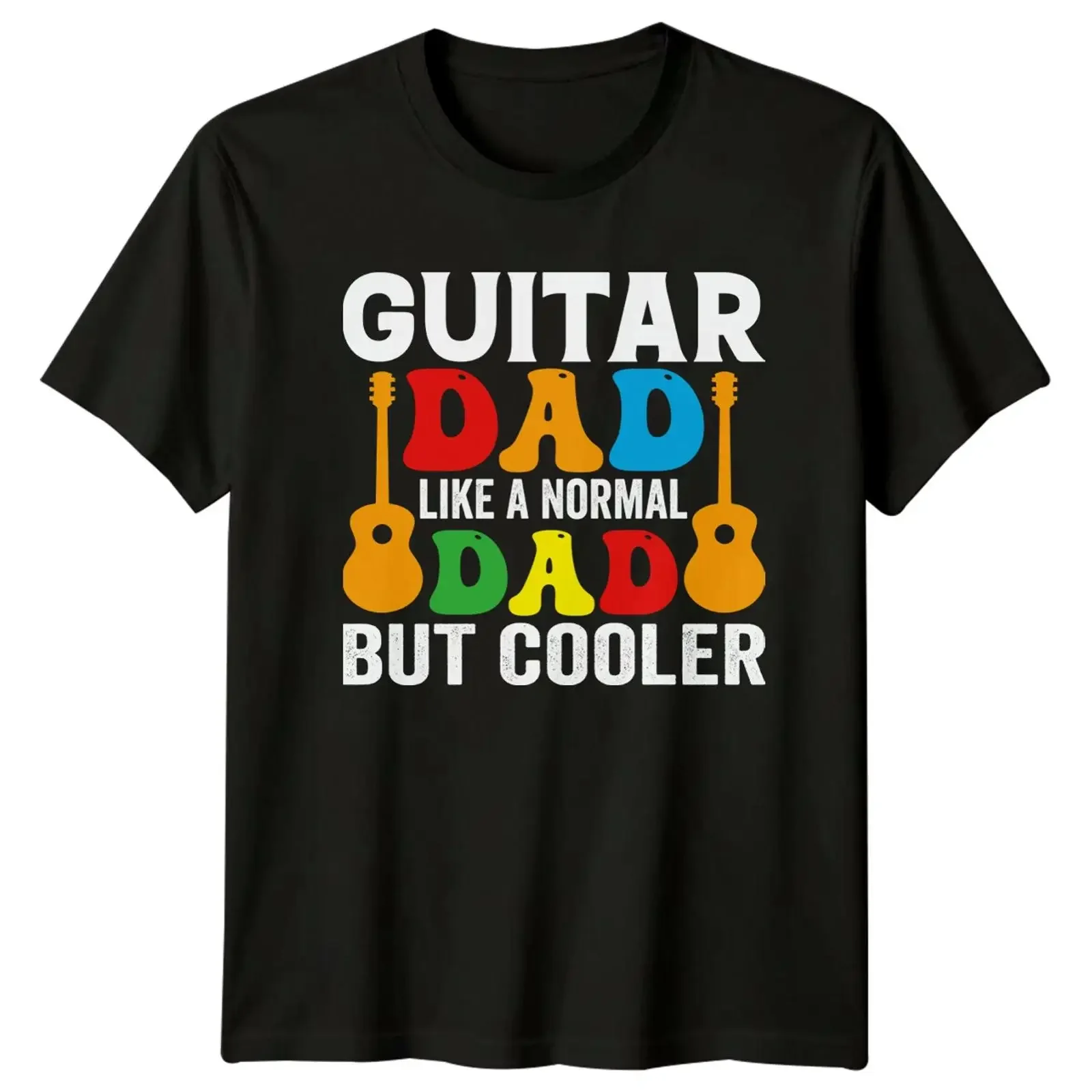Guitar Dad Like A Normal But Cooler T Shirt Musikliebhaber vintage Washed Breathable Stylish Unisex homme streetwear Versatile