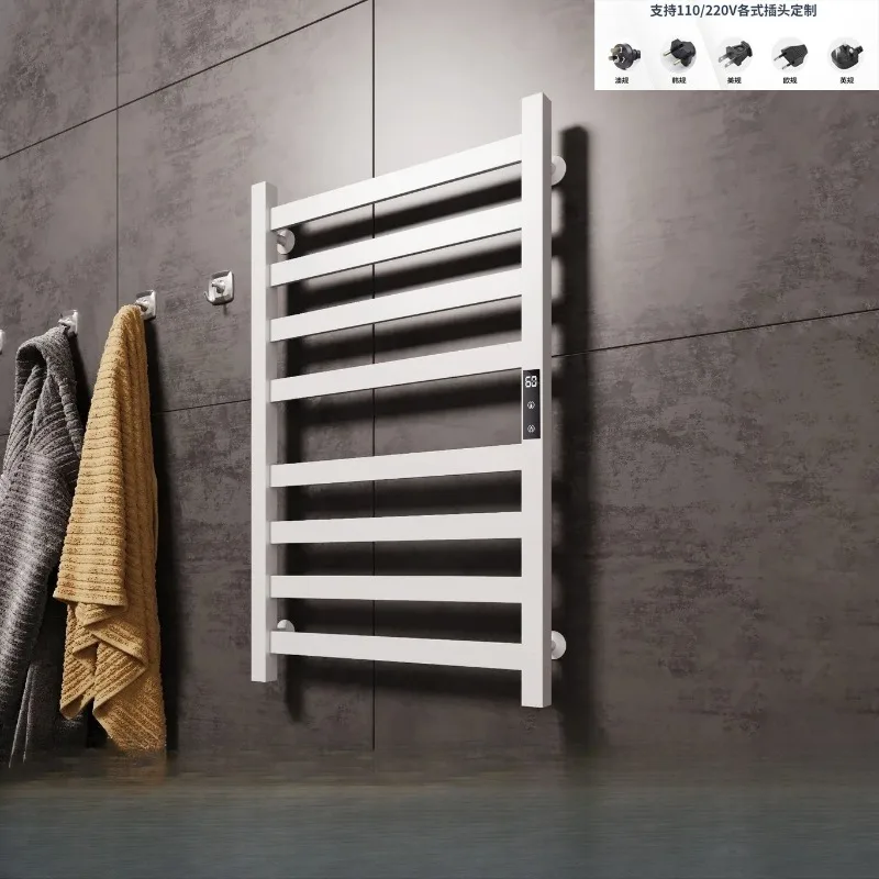 

Space Aluminum Electric Towel Rack, Intelligent Bathroom Heating and Drying Towel Rack, Household Storage Towel Rack