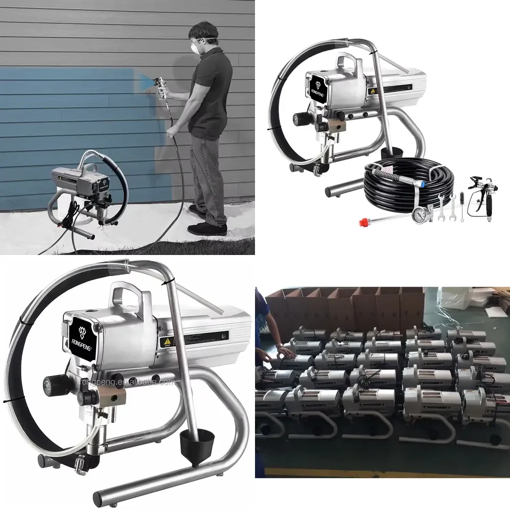 

RONGPENG R450 High Pressure 1.2 900W Airless Paint Sprayer Electric Latex with 818 Airless DIY Customizable OBM