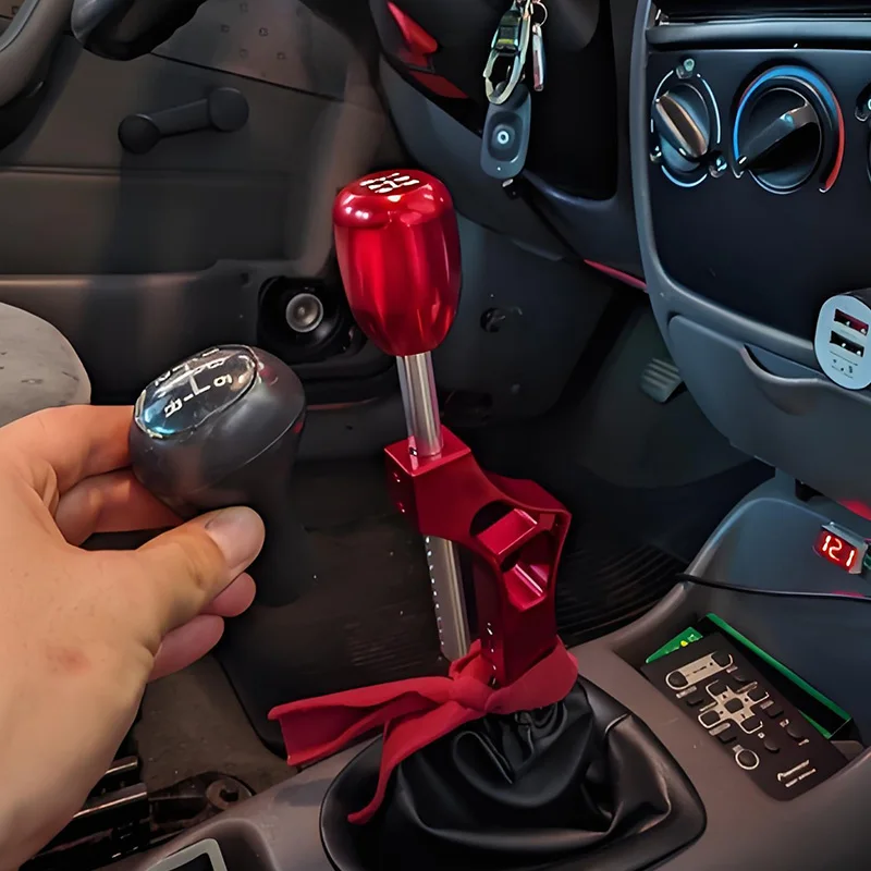 Adjustable Weighted Car Aluminum Shift Knob Extension Height Lever Gear Shifter Extender Universal with 8 10 12 Adapters