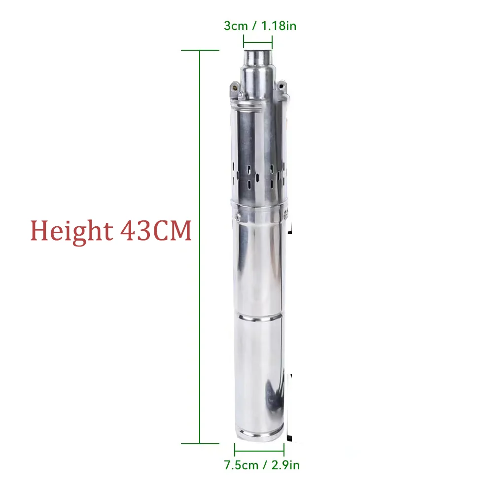 750W 1000W 1200W Solar Deep Well Pump With MPPT Controller Liquid Level Sensor Set Solar DC Submersible Pump Flow Max 2T/Hour
