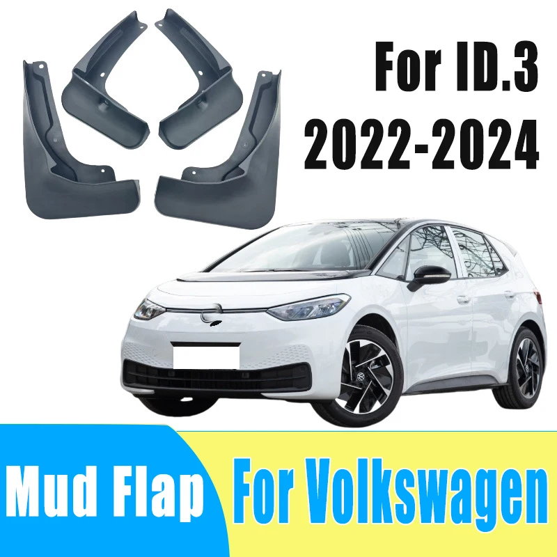 

4pcs Automotive Tire Mudguard Waterproof Prevent Mud Splashing Car Mud Flap Fender Trim Accessory For Volkswagen ID.3 2022-2024