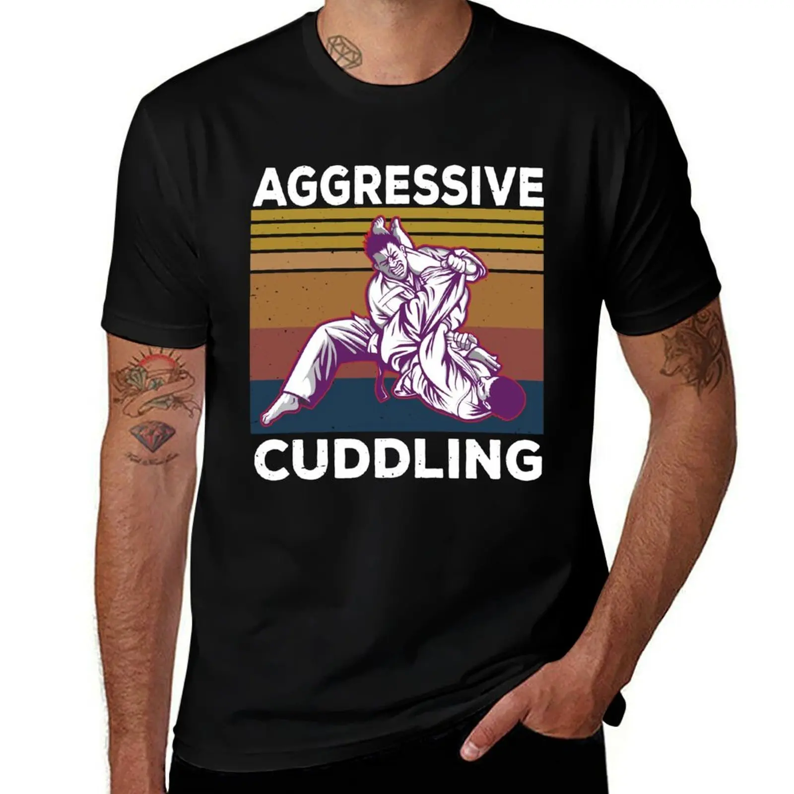 Aggressive Cuddling T-Shirt Casual Basic Short Sleeve T-Shirt