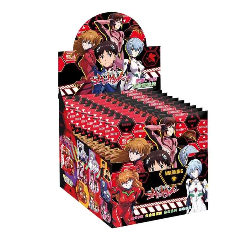Neon Genesis Evangelion 75mm Double Flash Badge Blind Box Anime Asuka Rei Round Brooch Pin Collectible Card Set Gift