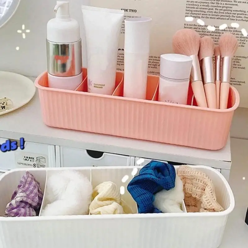 5 Grid Compartment Writing Case Durable Superposable Storage Baskets Multifunctional Large Capacity Commodity Shelf Stationery