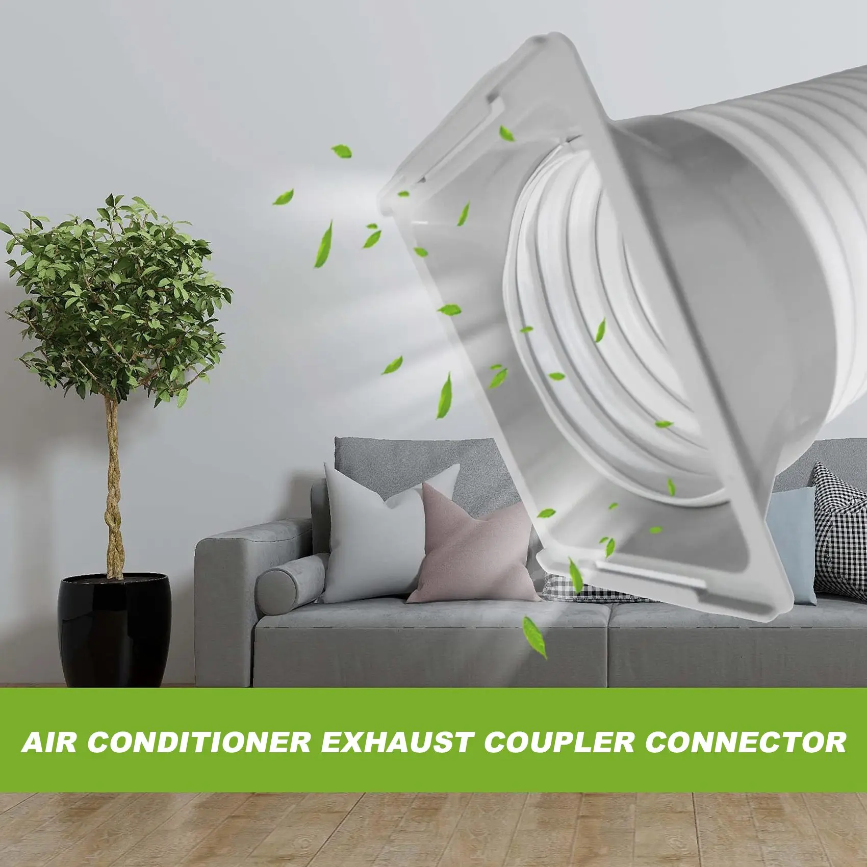 AEE4-Portable Air Conditioner Exhaust Hose Coupler Window Adapter A/C Unit Tube Connector Parts & Accessories