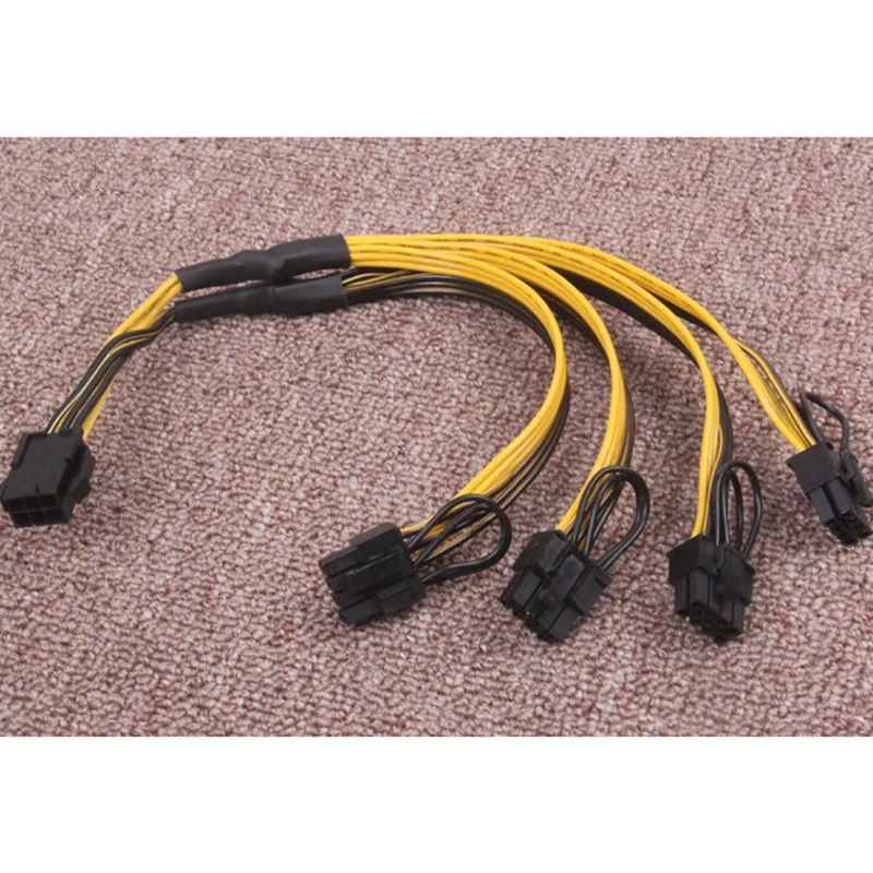 Top-Pcie GPU 6Pin 1 To 4 Way 6+2Pin Female To Male Extension Cable PCI-E Graphics Card 6Pin To 8Pin Power Supply Cable