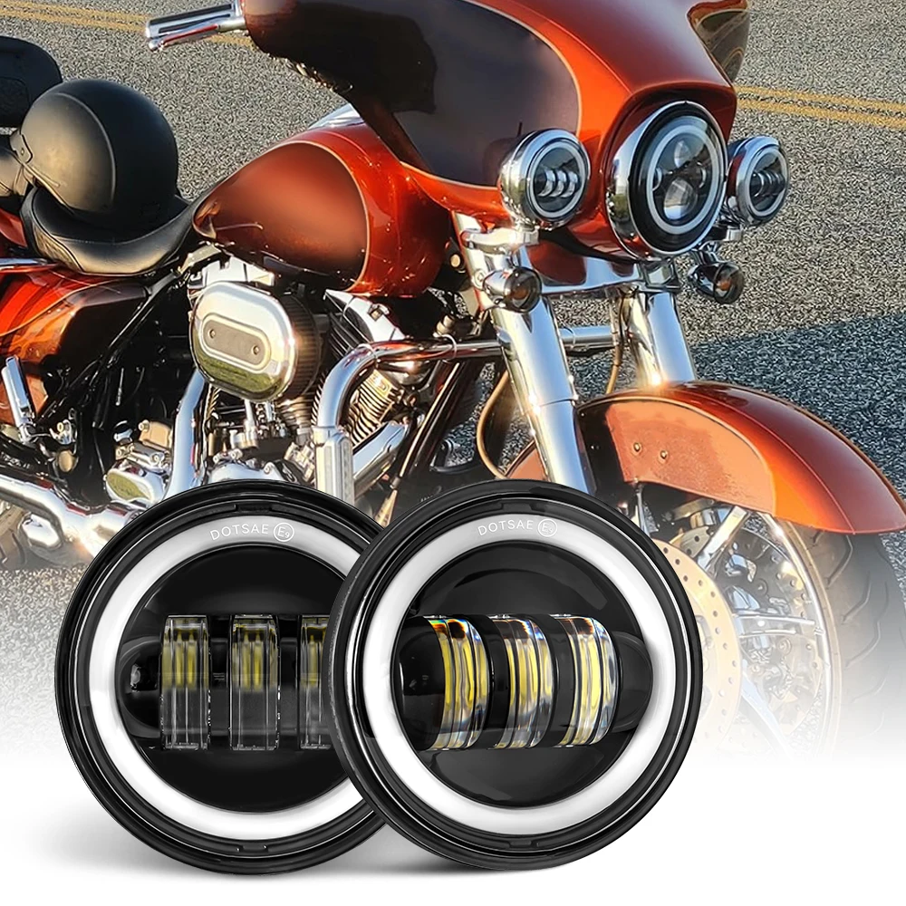 

2PCS Sliver / Black 4.5 Inch LED Passing Light Spot Driving Lamp LED Fog Lights for Motorcycles 4.5" Lights