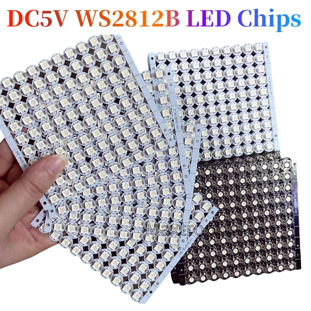 DC5V WS2812B LED Chip with Heatsink Board Individually Addressable WS2811 IC 5050 SMD RGB LED 10x3mm Black/ White PCB 50-100Pcs